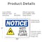 Signmission Hot Surface Sign, 7 in H x 10 in W, Plastic, Hot! Open Flame OS-2PACK-NS-P-710-L-13535 - alternate 6